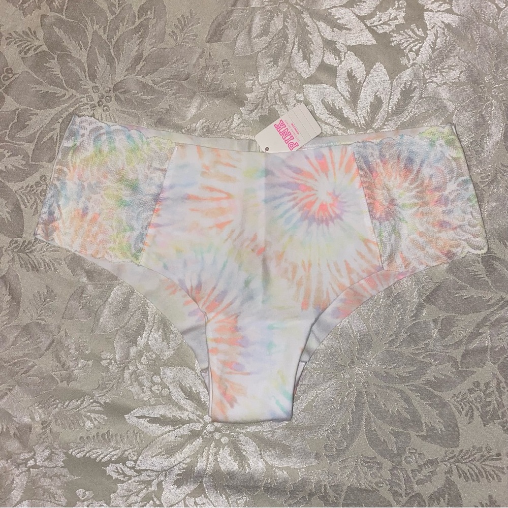 NWT Victorias Secret Pink Tie Dye Lace Cheekster Panties Size Medium Brand New